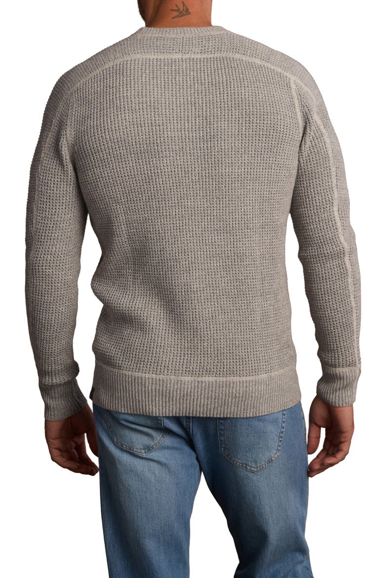Waffle Crewneck Sweater, Alternate, color, LIGHT GREY MARLED