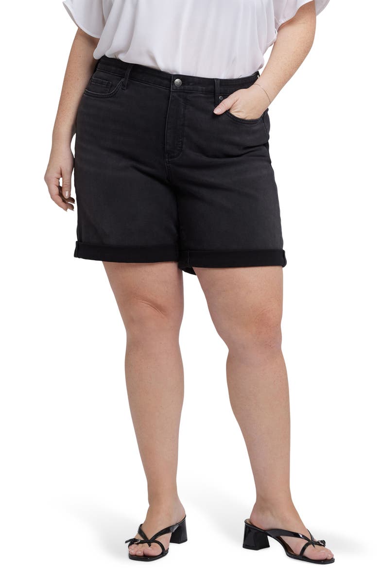 NYDJ Diana Relaxed Fit Cuffed Denim Shorts, Main, color, Cadiz Royal