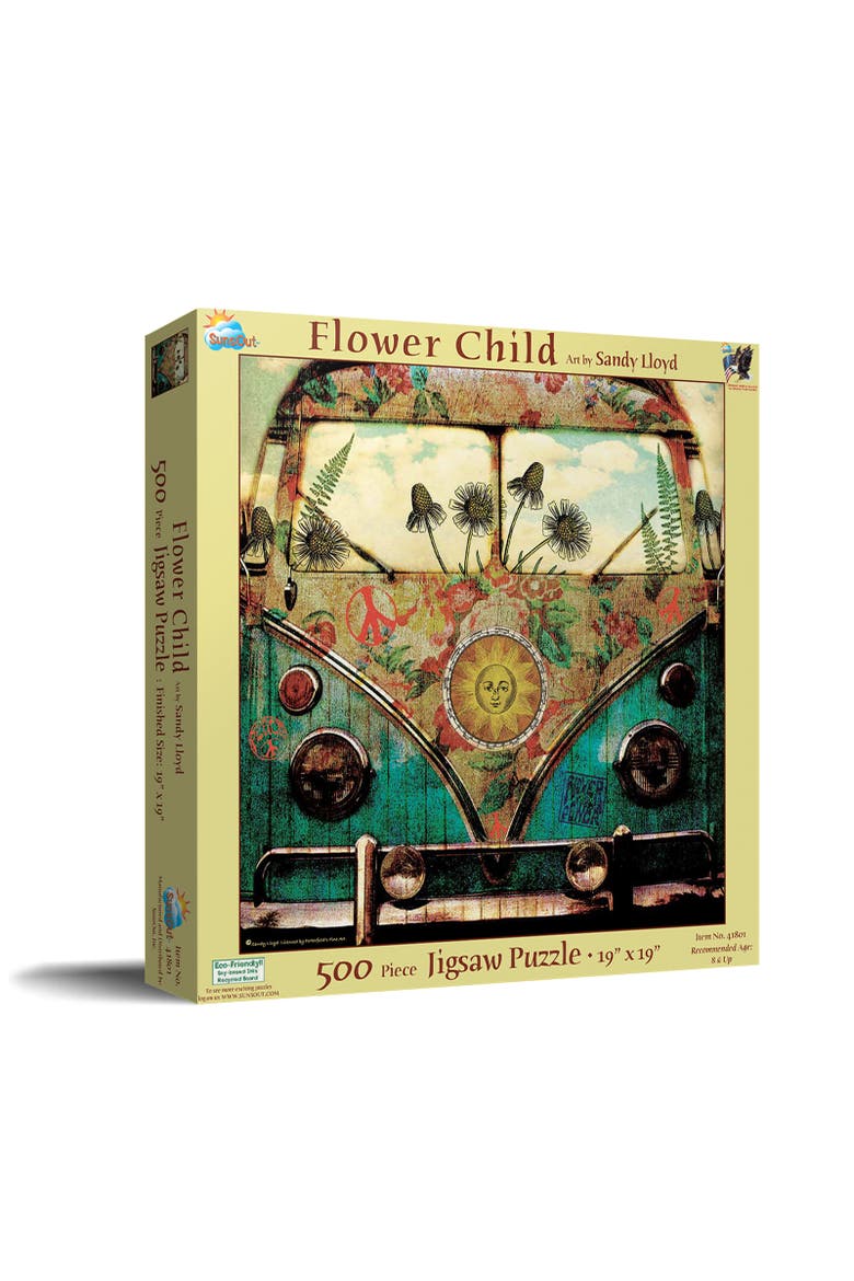 Flower Child 500 piece Jigsaw Puzzle for Adults, Main, color, Multicolor