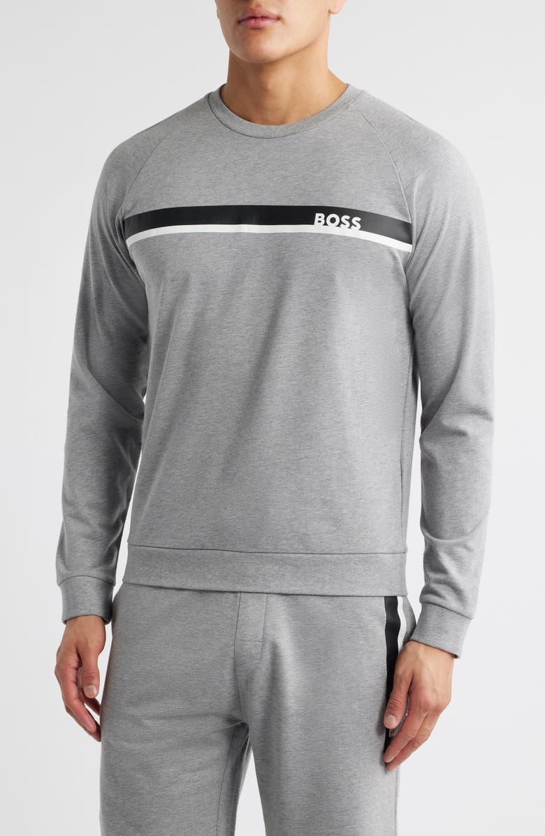 BOSS Authentic Lounge Sweatshirt, Main, color, Medium Grey
