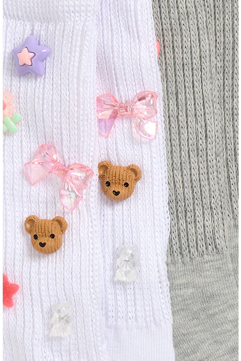 Kids' Charmed Assorted 2-Pack Cushioned Crew Socks, Alternate, color, WHITE COMBO
