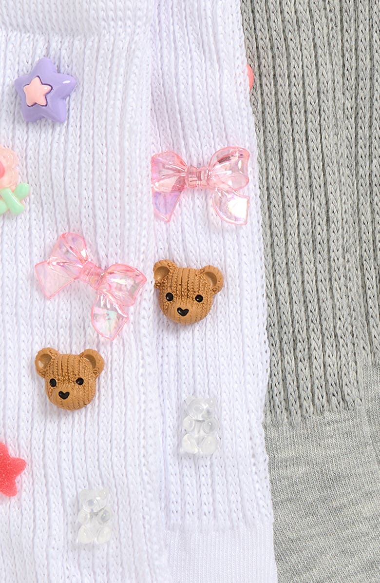 Capelli New York Kids' Charmed Assorted 2-Pack Cushioned Crew Socks, Alternate, color, White Combo