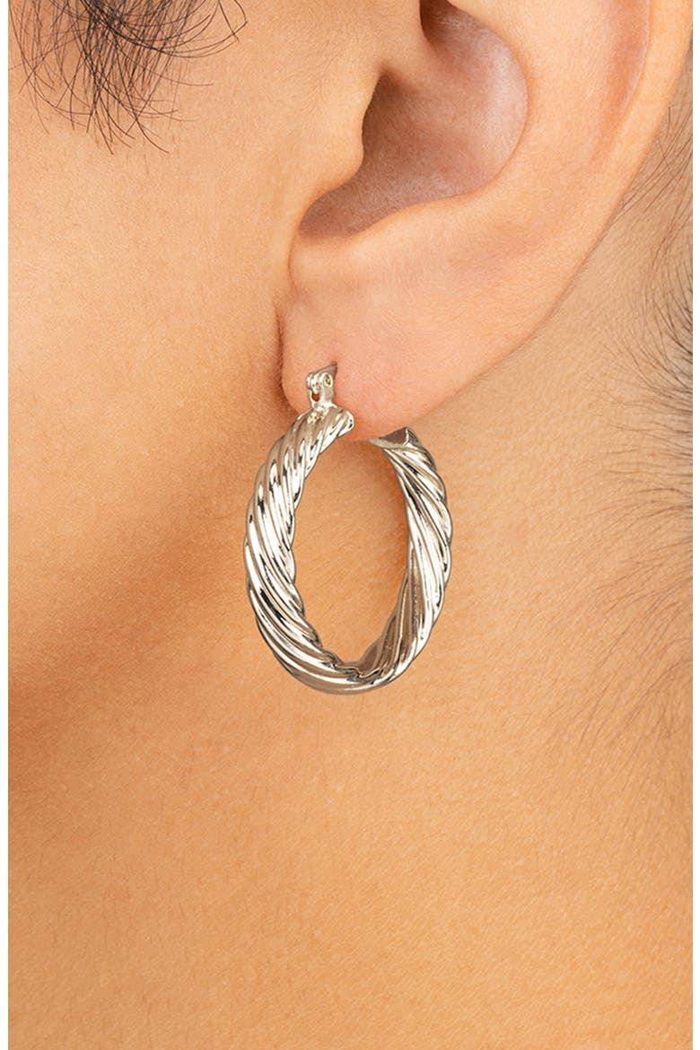 Tilbury Twisted Hoop Earrings, Alternate, color, SILVER