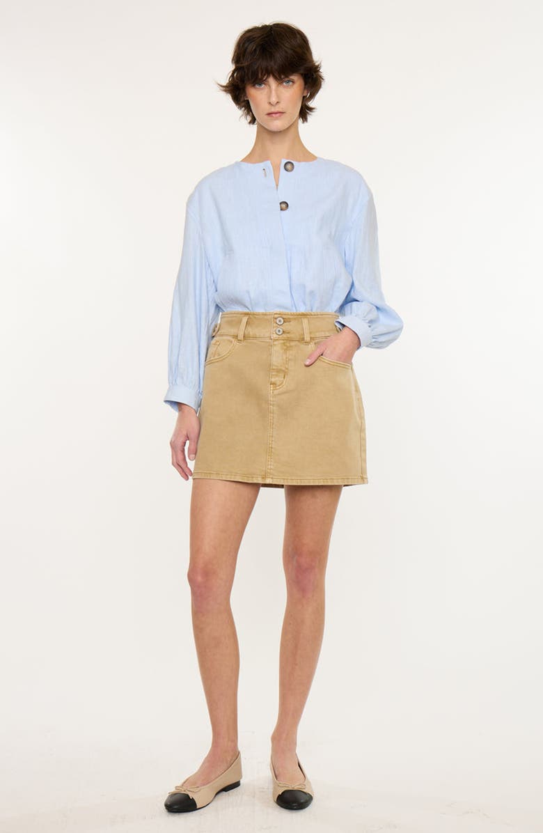 KanCan Tallie Mid Rise Skirt, Alternate, color, Tan