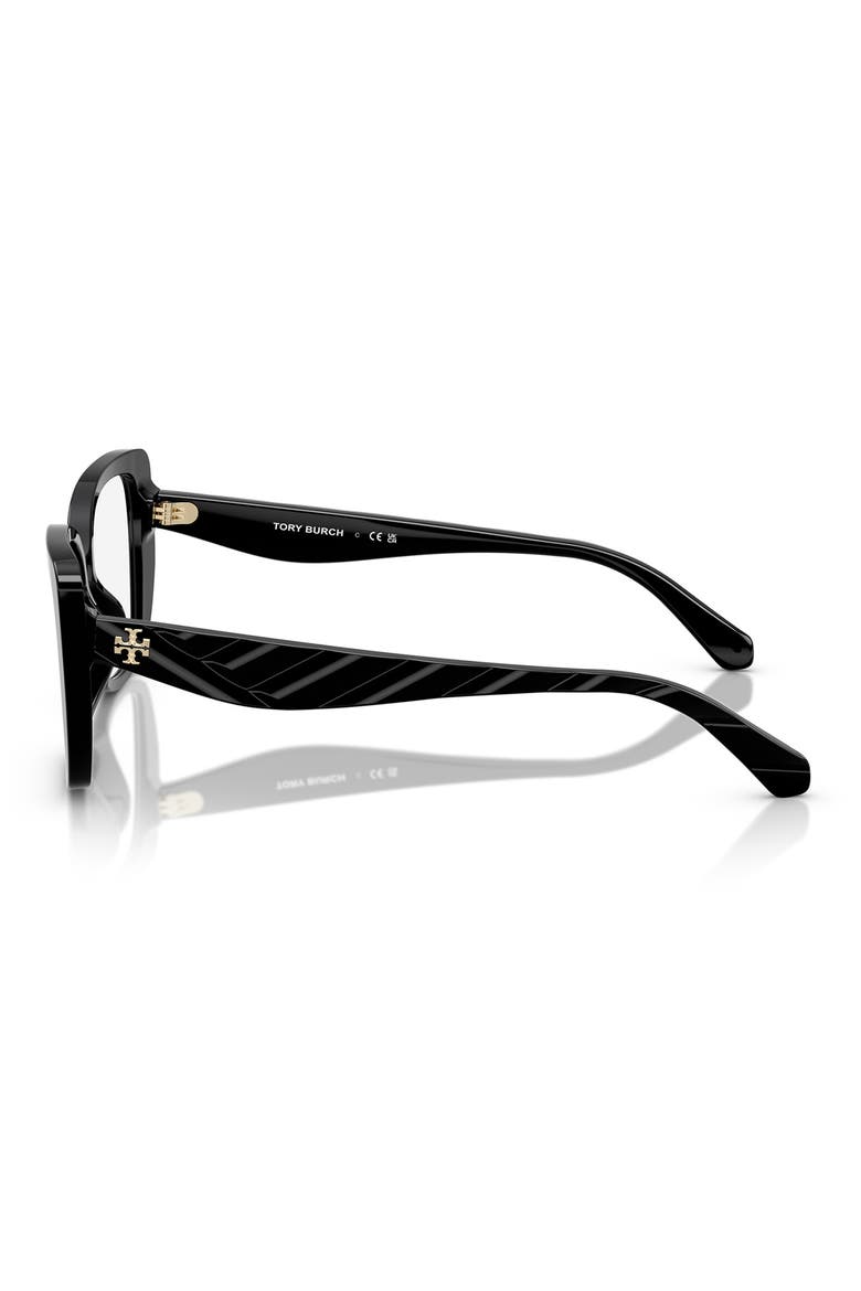 53mm Square Optical Glasses, Alternate, color, BLACK