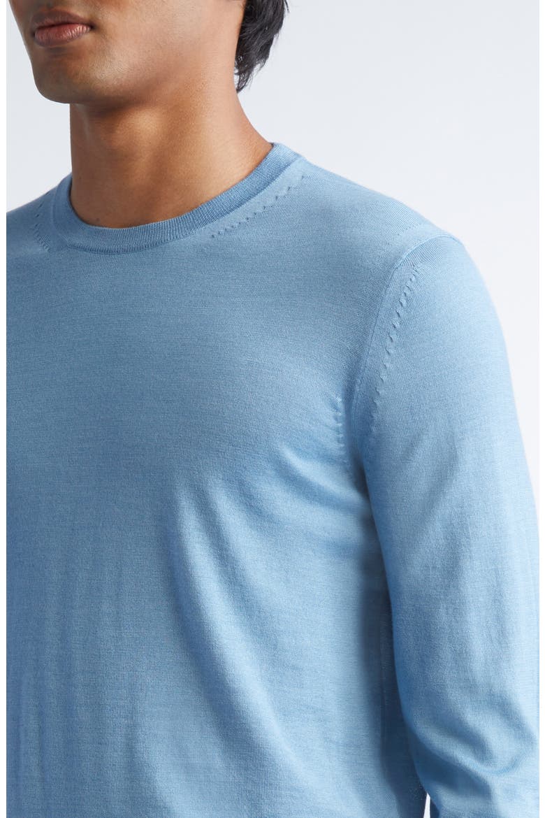 Fine Gauge Cashmere & Silk Crewneck Sweater, Alternate, color, HB620 DARK CELESTE