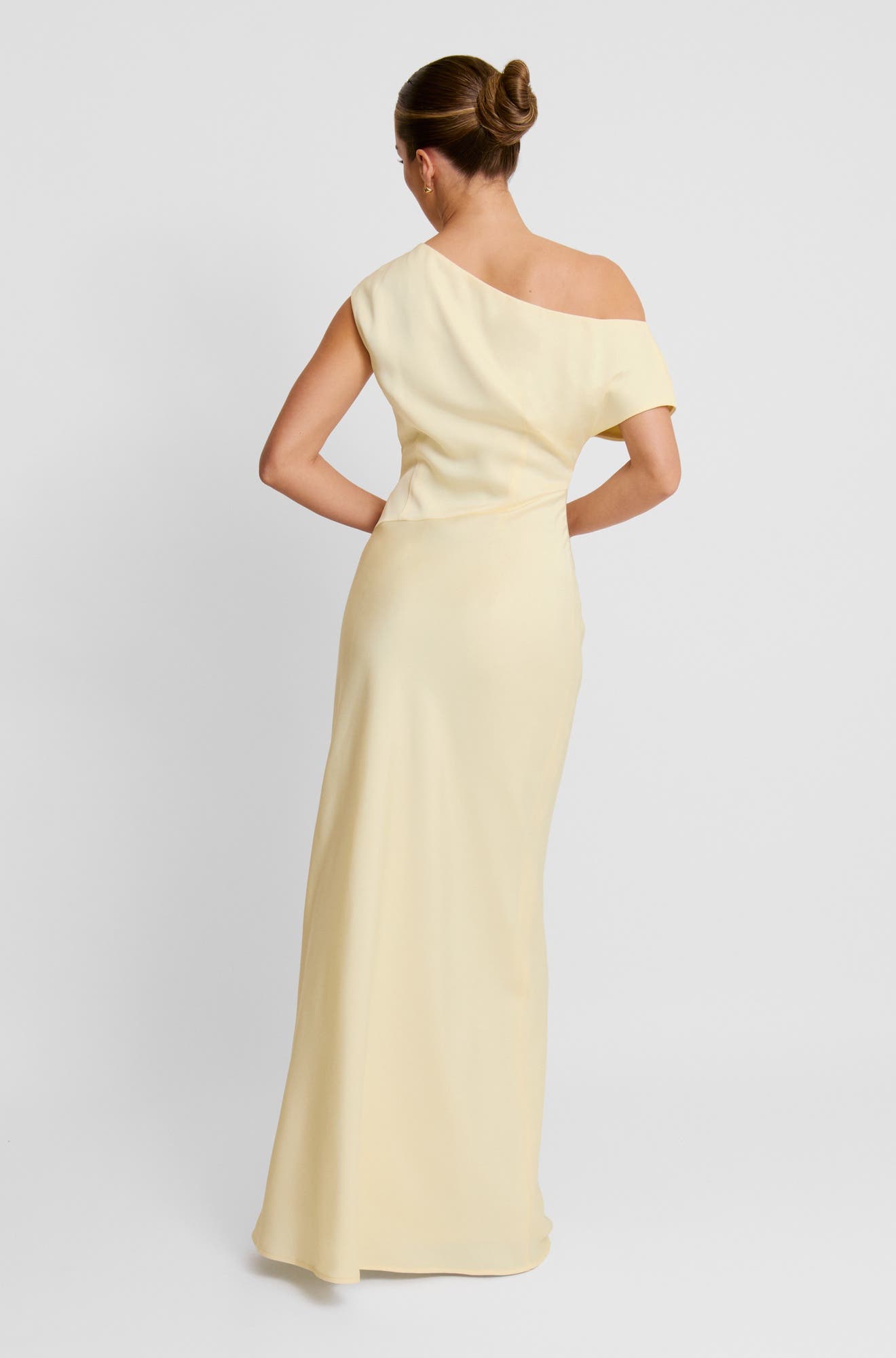 and other stories bridesmaid dresses Womens Six Yellow Asymmetric Satin Dress US 6 Satin midi dress