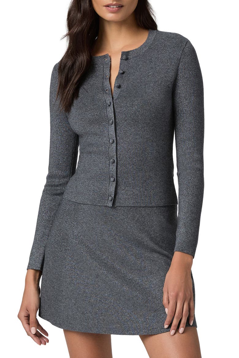 Anzu Metallic Cardigan, Main, color, DARK GREY MULTI SPARKLE