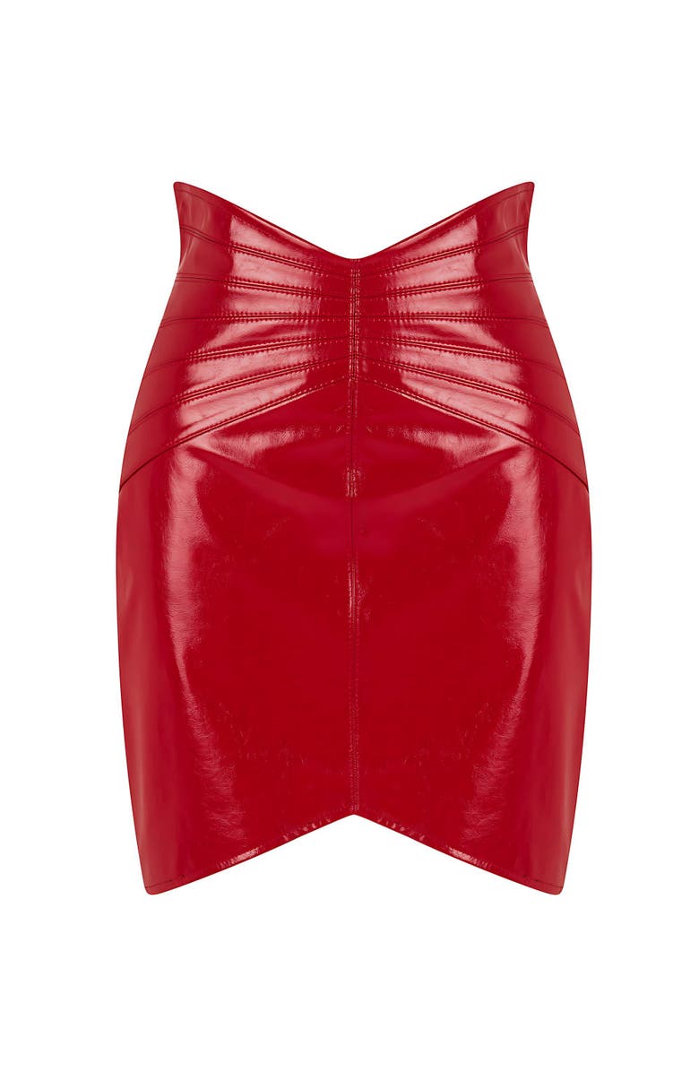 Nocturne Faux Patent Leather Mini Skirt, Alternate, color,