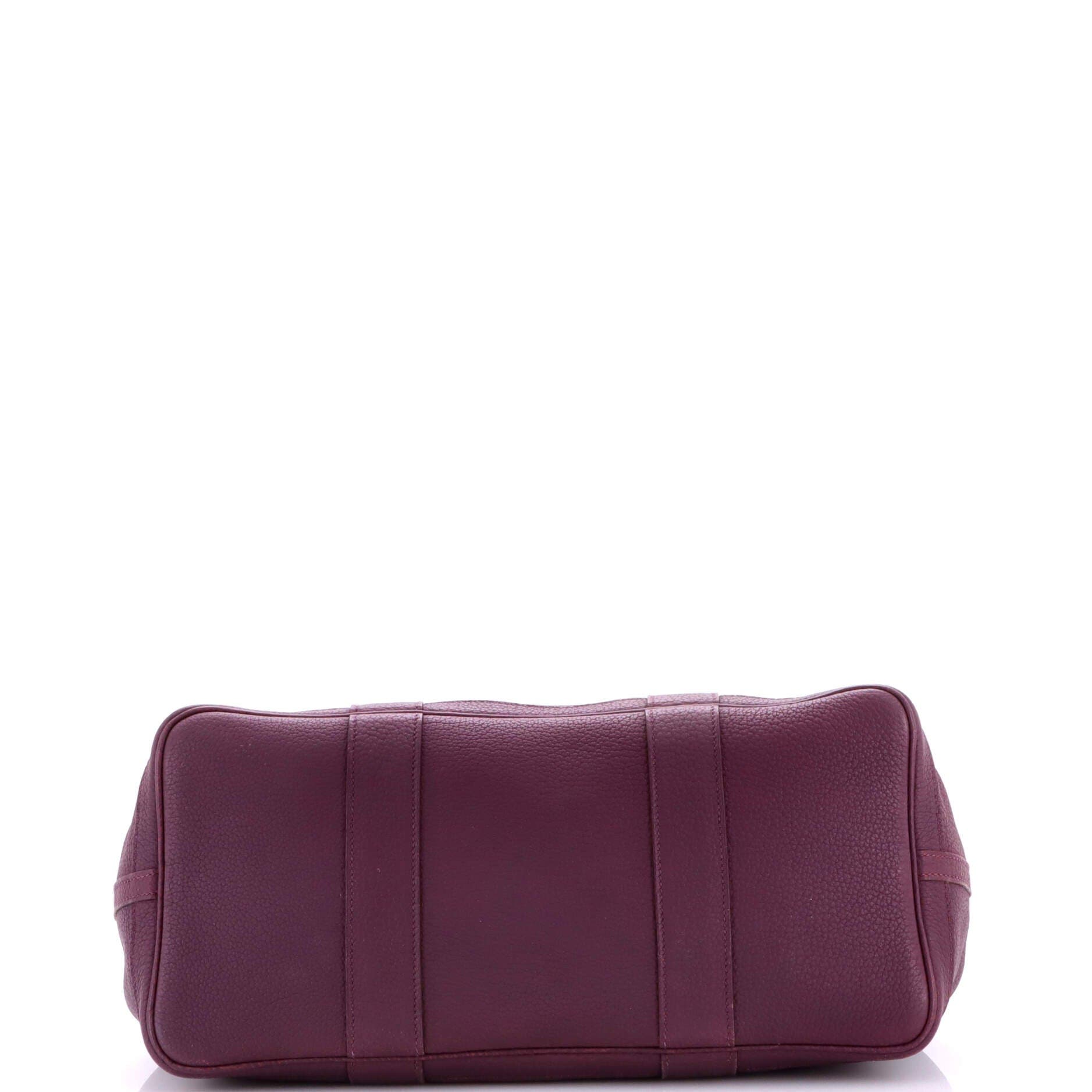 Pre-Owned Hermes Garden Party Tote Leather 36, Alternate, color, Cassis