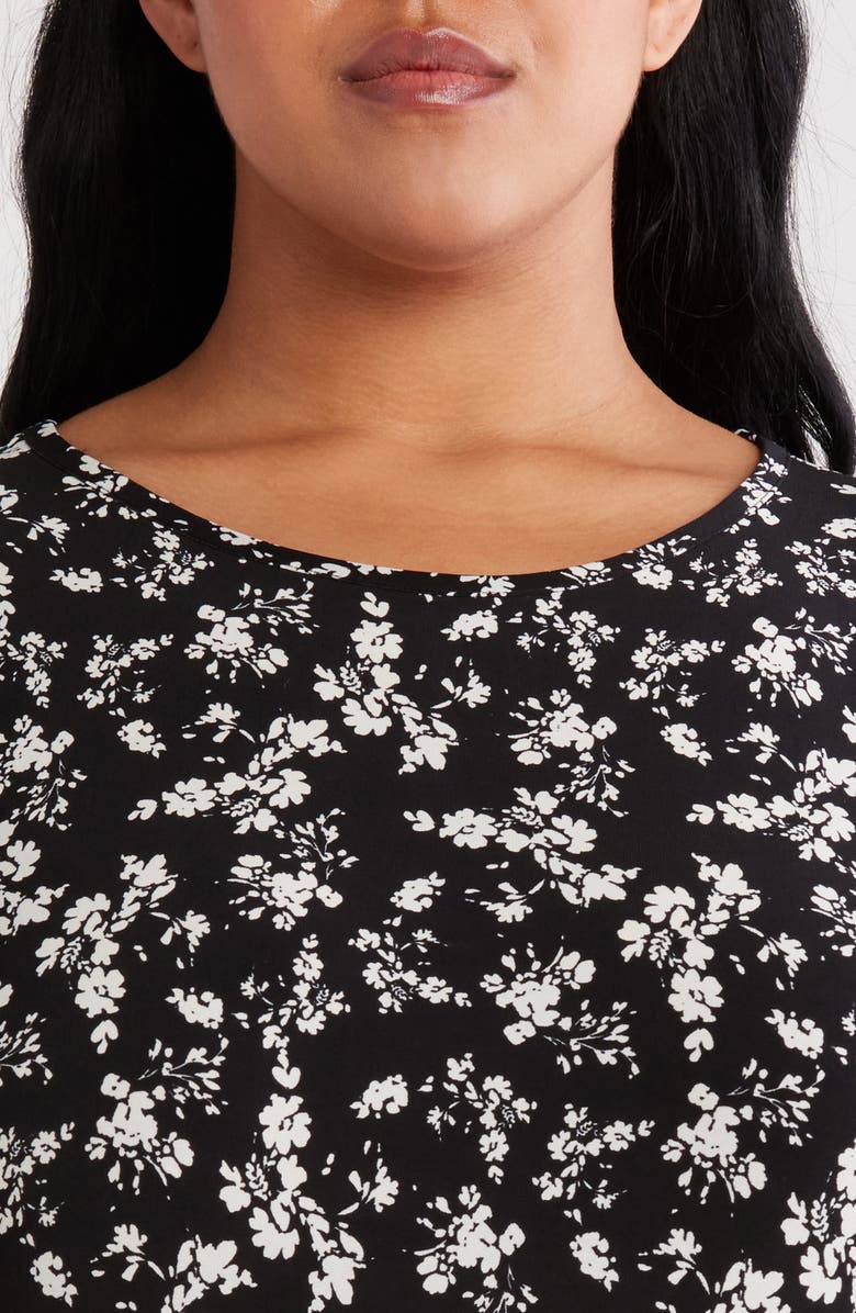 Vince Camuto Floral Sleeveless Jersey Maxi Dress, Alternate, color, Rich Black