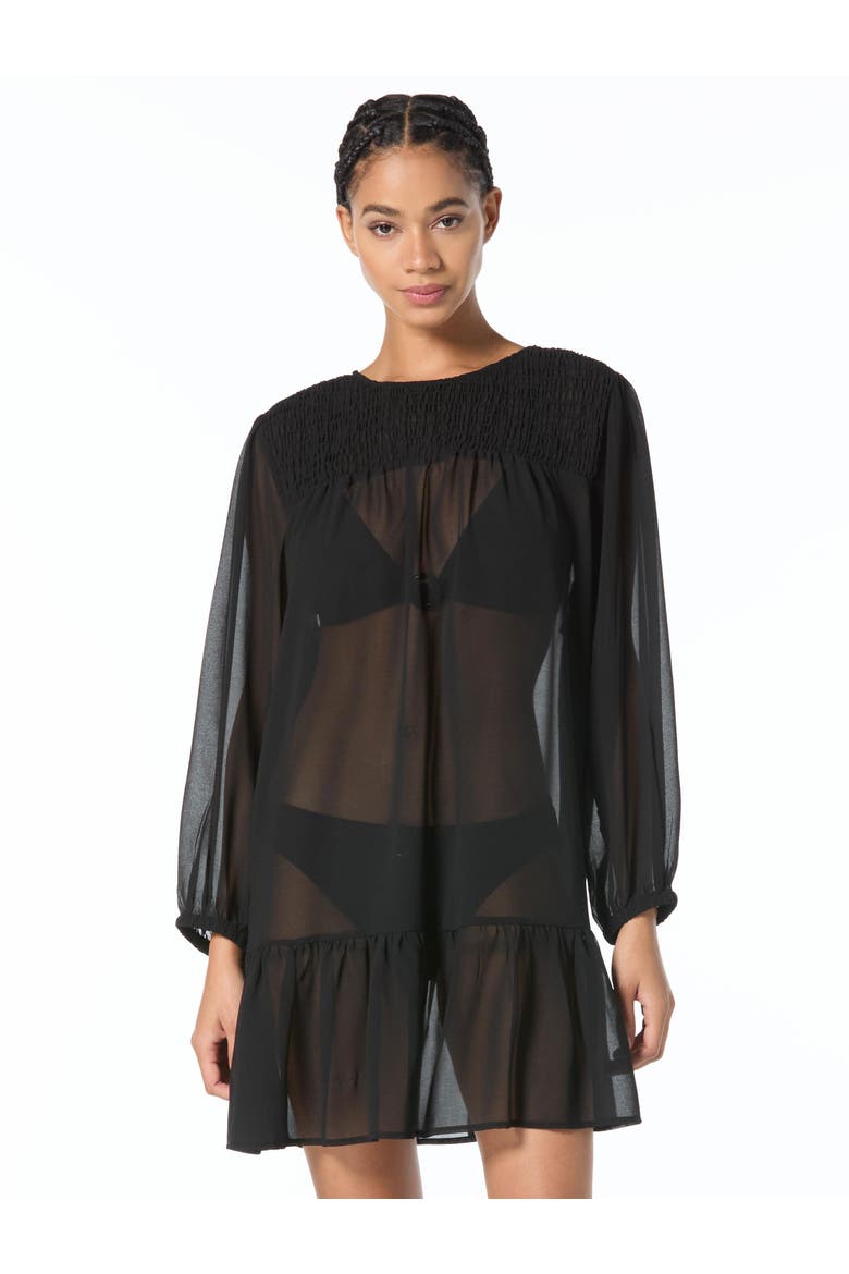Solids Cover Up Dress Swim, Alternate, color, Black