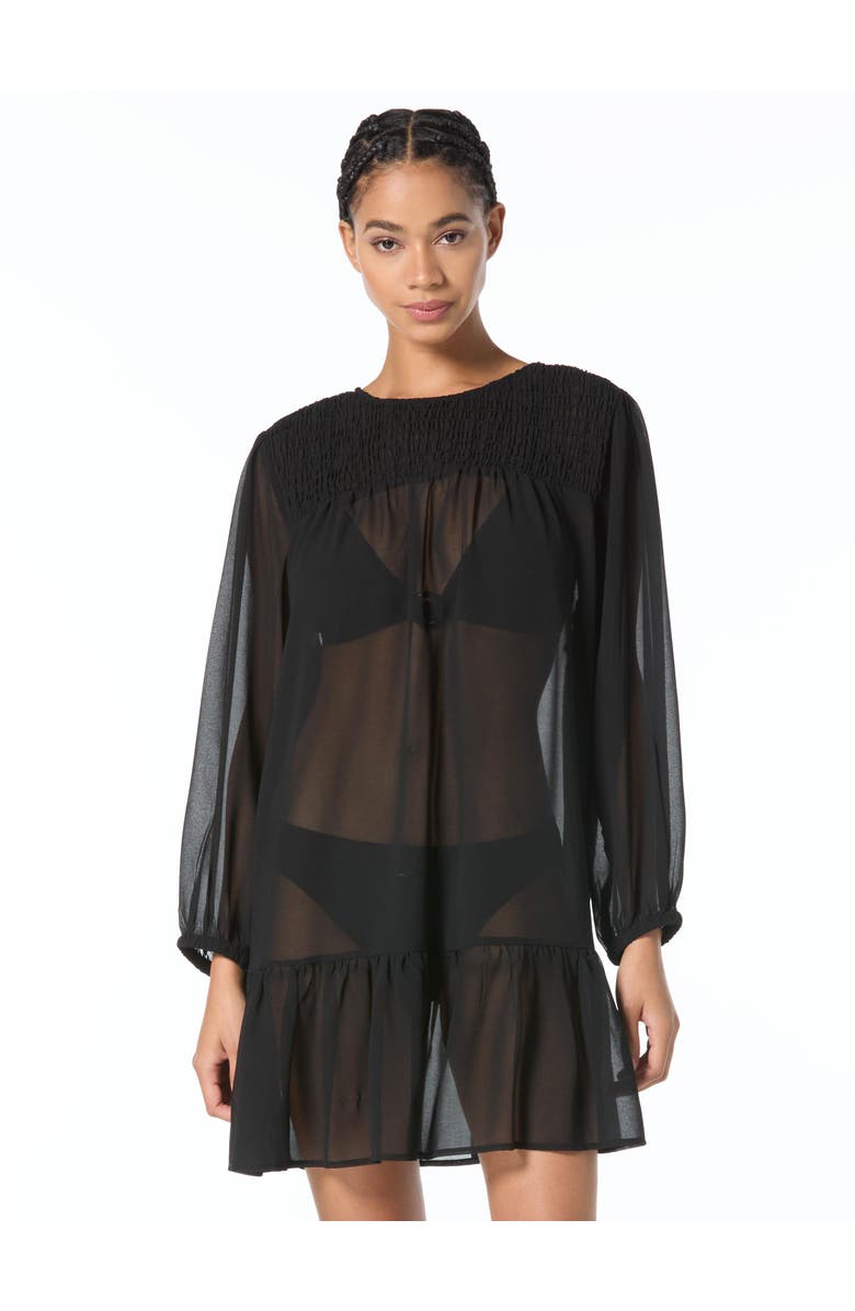 MICHAEL Michael Kors Solids Cover Up Dress, Alternate, color, Black