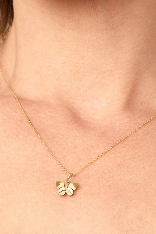 Oradina 14k Gold Mosaic Butterfly Pendant Charm In Yellow Gold, Mother Of Pearl