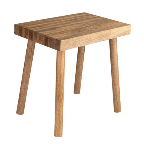 Long Reclaimed Wood Stool, Natural