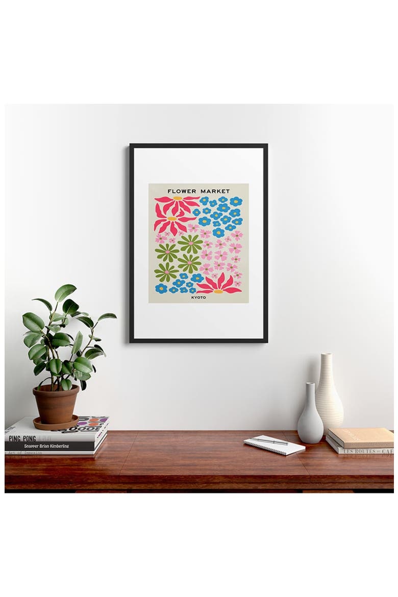'Flower Market 02 Kyoto' by Ayeyokp Framed Wall Art, Alternate, color, CREAM