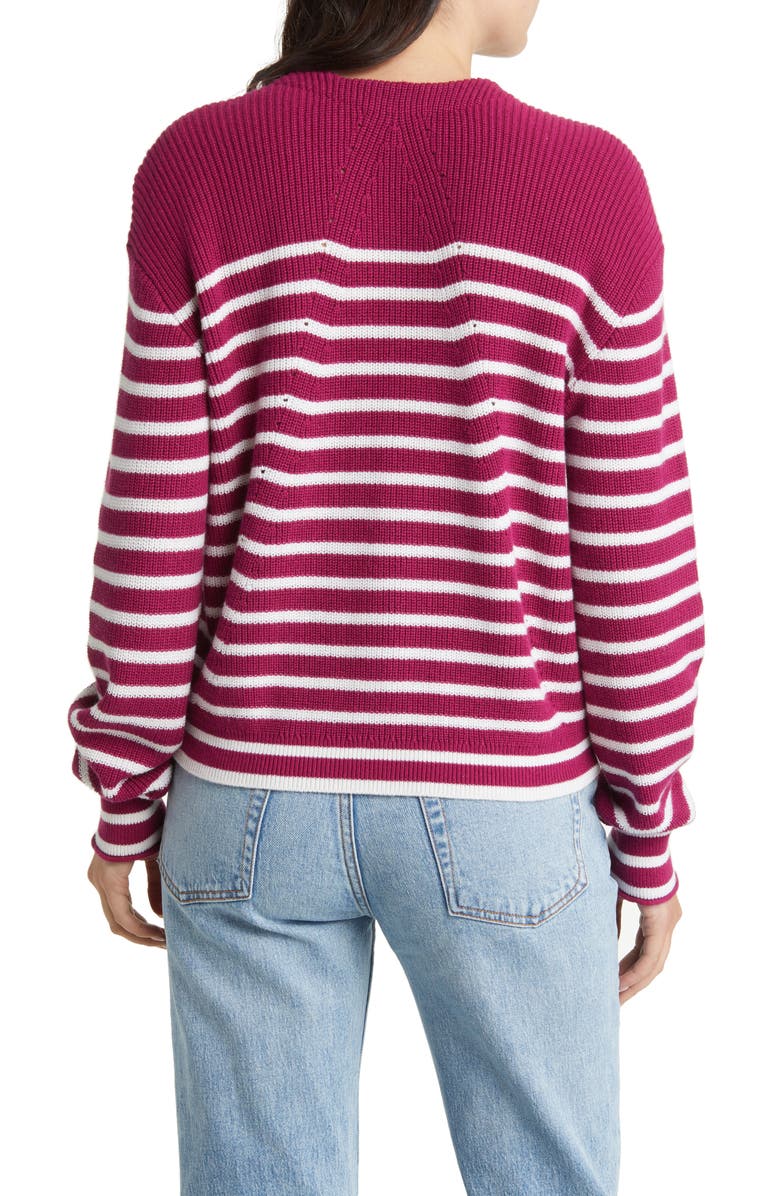 rag & bone Brianne Stripe Cotton & Cashmere Cardigan, Alternate, color, Fuamlt