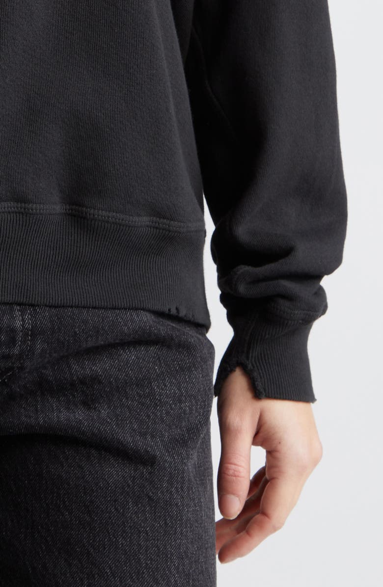 THE GREAT. College French Terry Sweatshirt, Alternate, color, Almost Black