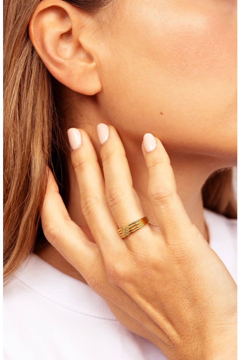 Elaine Diamond Ring | 12 natural diamonds | 925 Sterling Silver | Ring | 7 | Yellow 18k-Gold Plated, Alternate, color, Yellow 18k Gold Plated