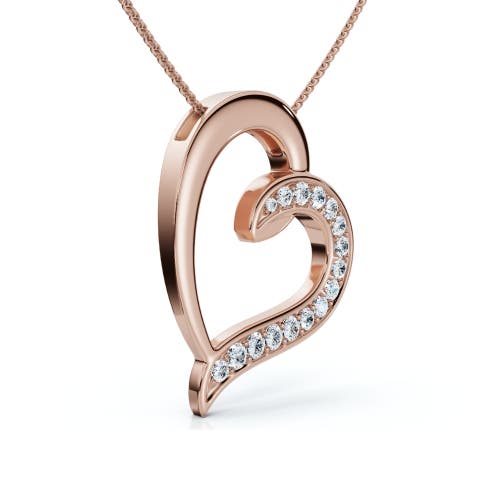 Bliss Diamond 1/2ct Diamond Heart Pendant Gold 18" Necklace Lab Grown In 10k Rose Gold