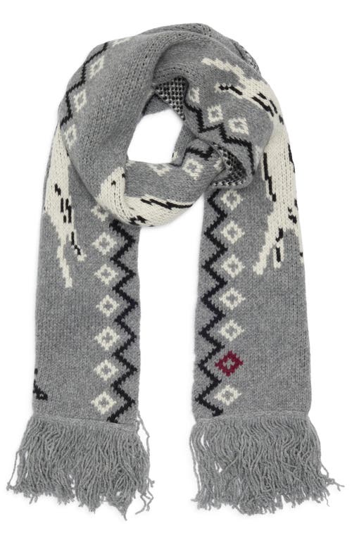 Damson Madder Cecily Bunny Intarsia Oversize Scarf In Gray