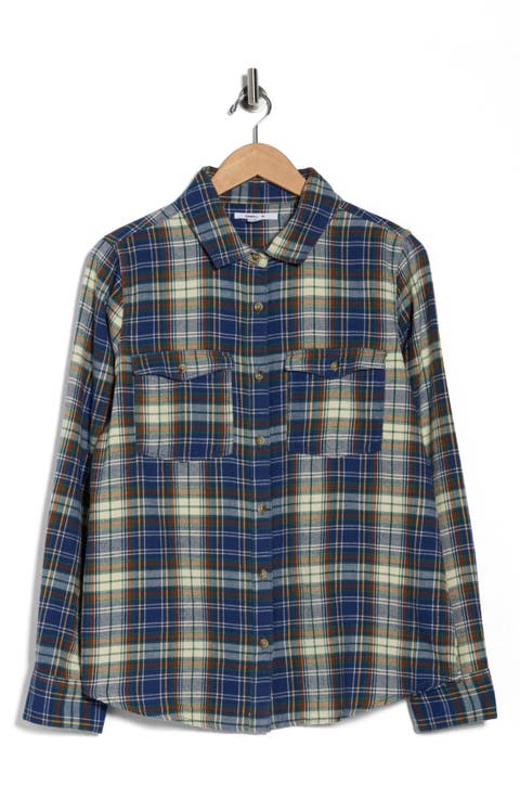 Nash Plaid Flannel Button-Up Shirt