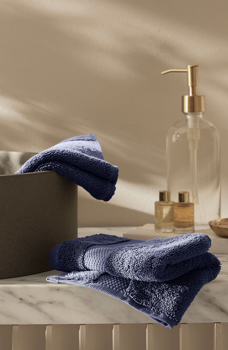 Boll & Branch Plush Set of 2 Washcloths, Alternate, color, Coastal Navy