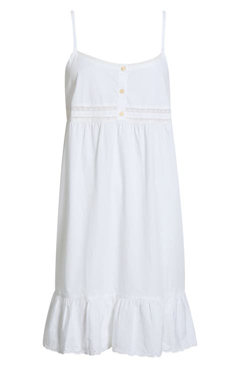 Eyelet Detail Cotton Nightgown
