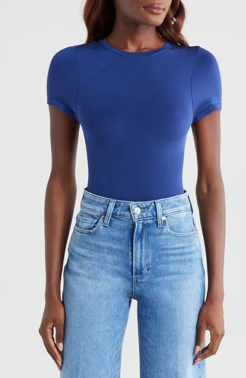 Pinsy Butter Sculpt Short Sleeve Bodysuit In Midnight Navy