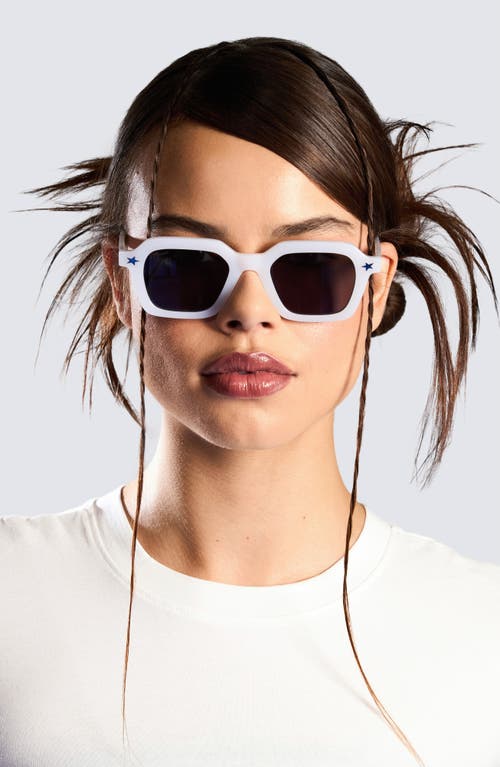 Pleasures X Akila Era 46mm Small Rectangular Sunglasses In Milk