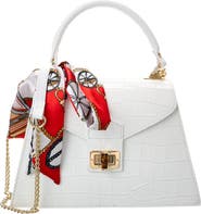 Persaman New York Marta Croc Embossed Satchel with Scarf