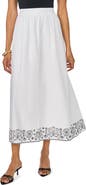 Vince Camuto Stencil Print A-Line Cotton Skirt