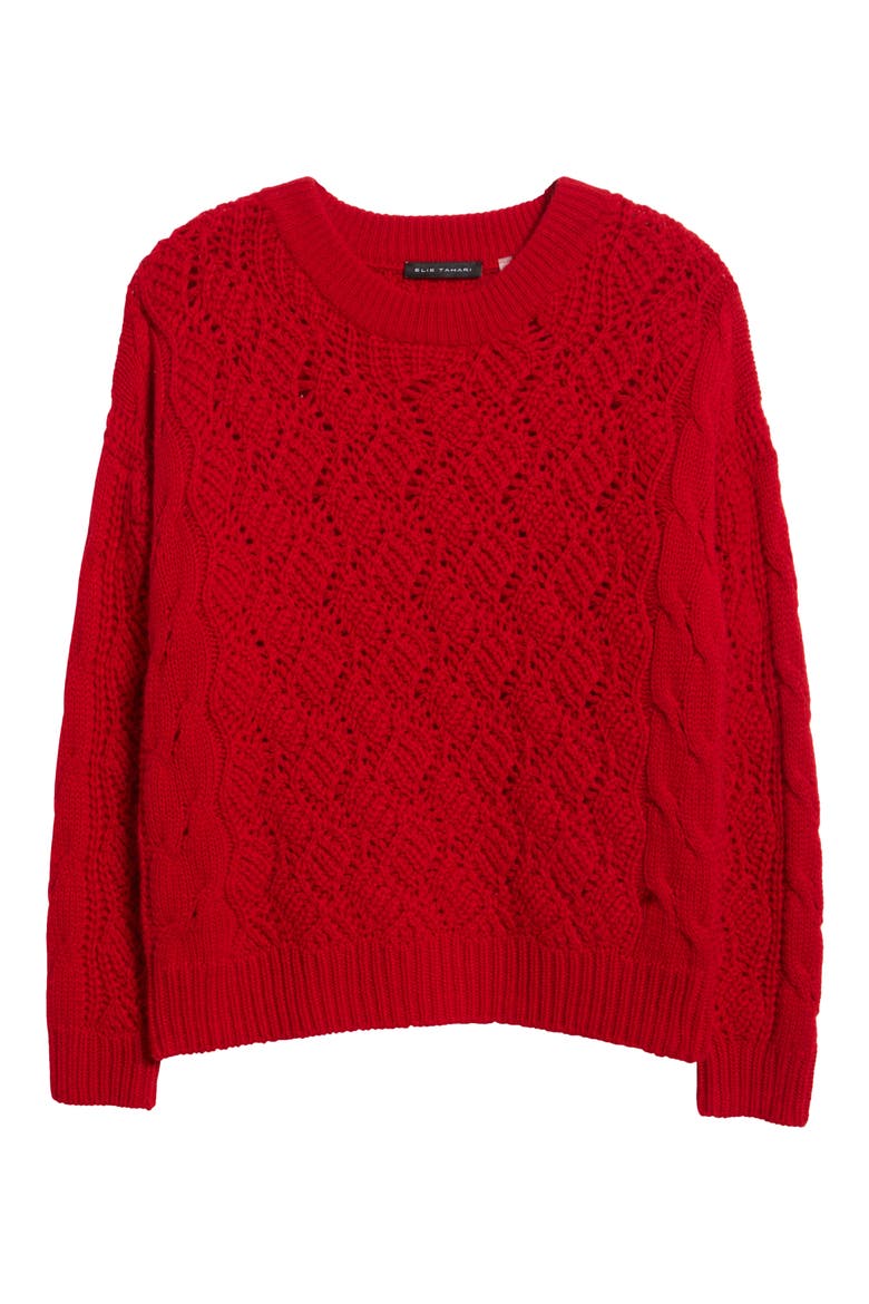 Raya Cashmere Sweater, Alternate, color, RED LOVE