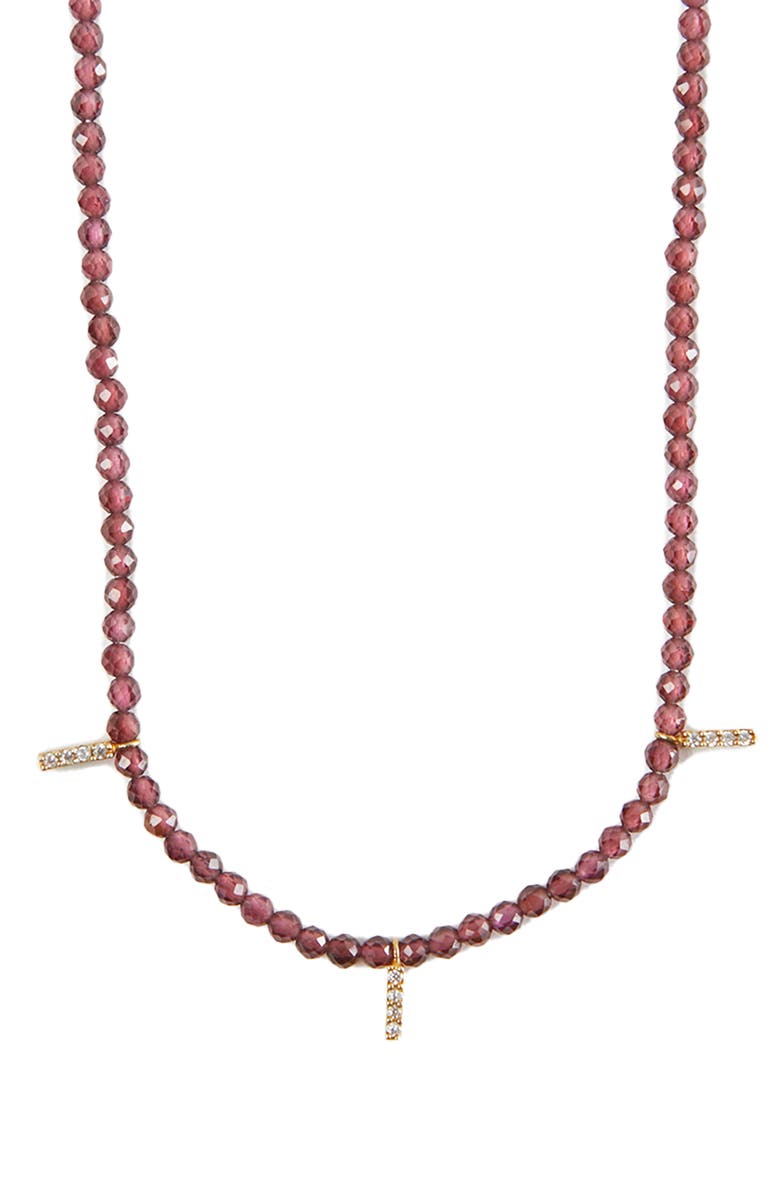 Argento Vivo Sterling Silver Beaded Charm Necklace, Alternate, color, Gold