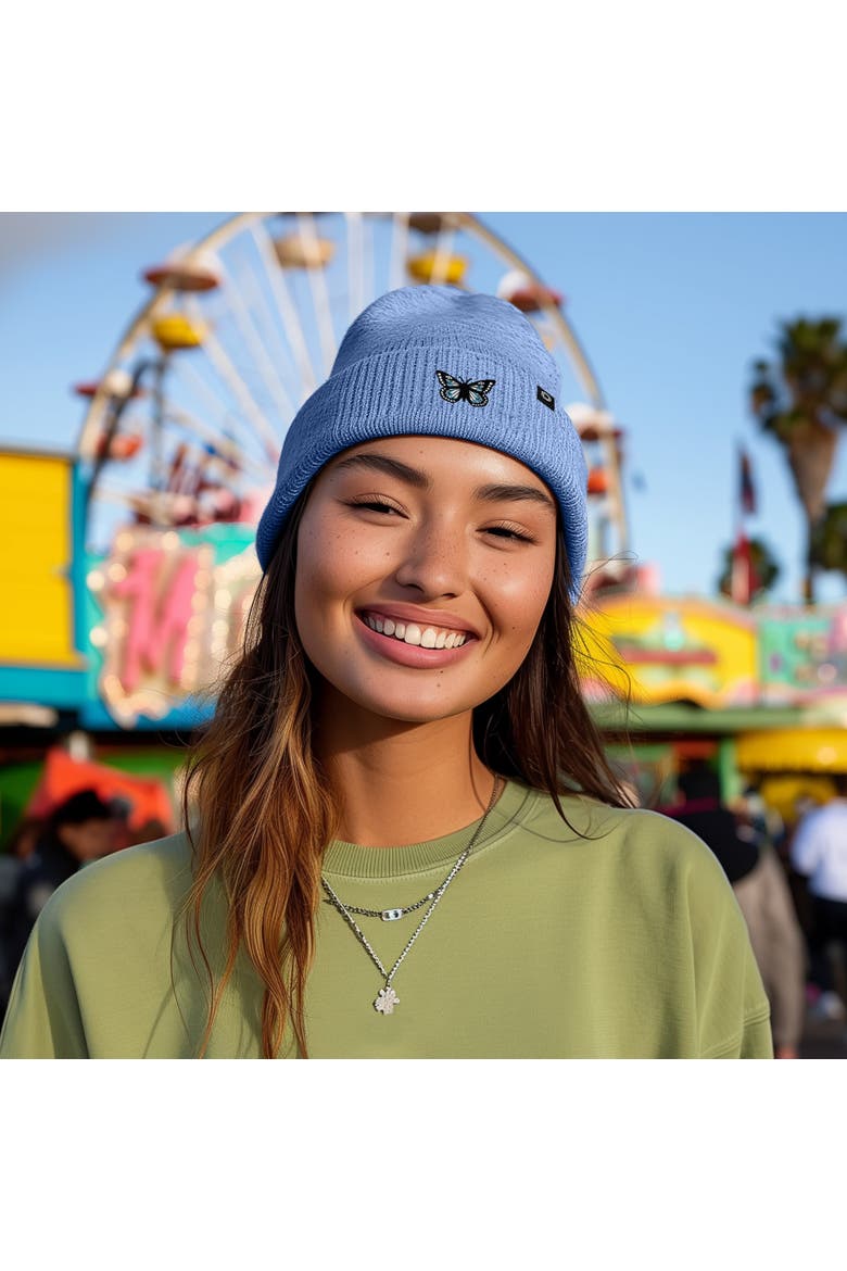 Butterfly Beanie, Alternate, color, Periwinkle