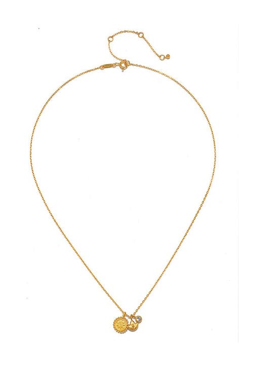 Satya Jewelry Enlightened Journey Mandala Lotus Charm Necklace In Gold