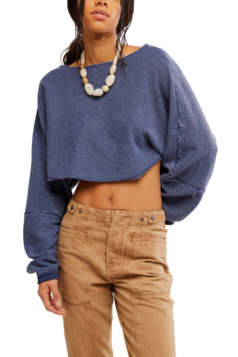 We The Free To the East Crop Sweatshirt, Main, color, NAVY ACADEMY