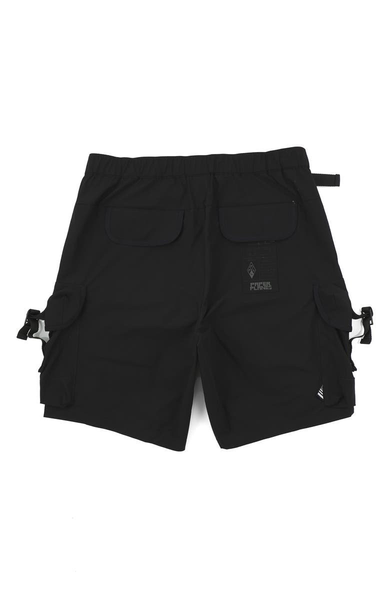 PAPER PLANES Alice Packable Ripstop Cargo Shorts, Alternate, color, Black