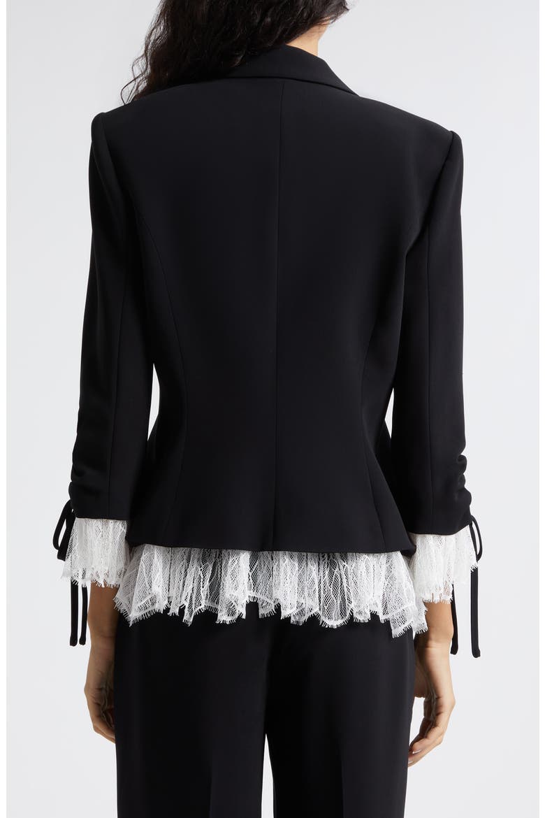 Le Petit Roxie Crystal & Imitation Pearl Detail Jacket, Alternate, color, BLACK/IVORY