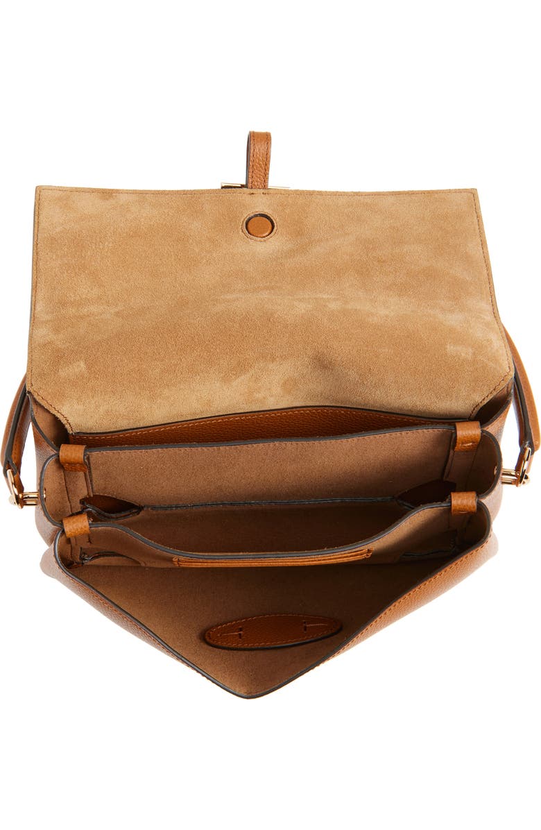 Tod's Mini T Timeless Leather Shoulder Bag, Alternate, color, Kenia Scuro