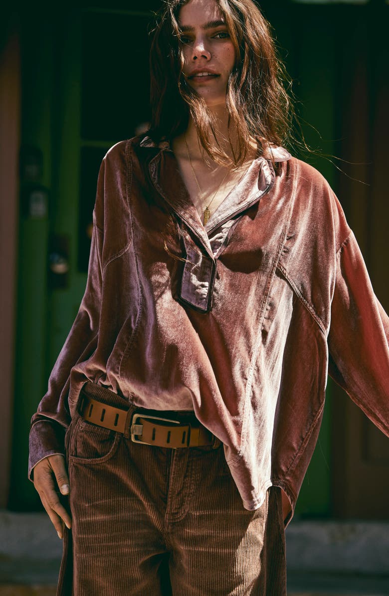 Free People Luxy Long Sleeve Velvet Top, Alternate, color,