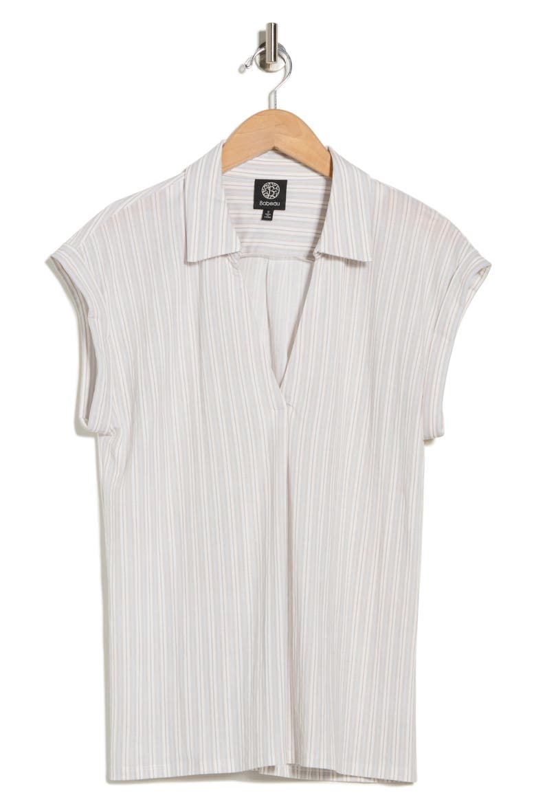 Short Sleeve Knit Top, Alternate, color, LILAC STRIPE
