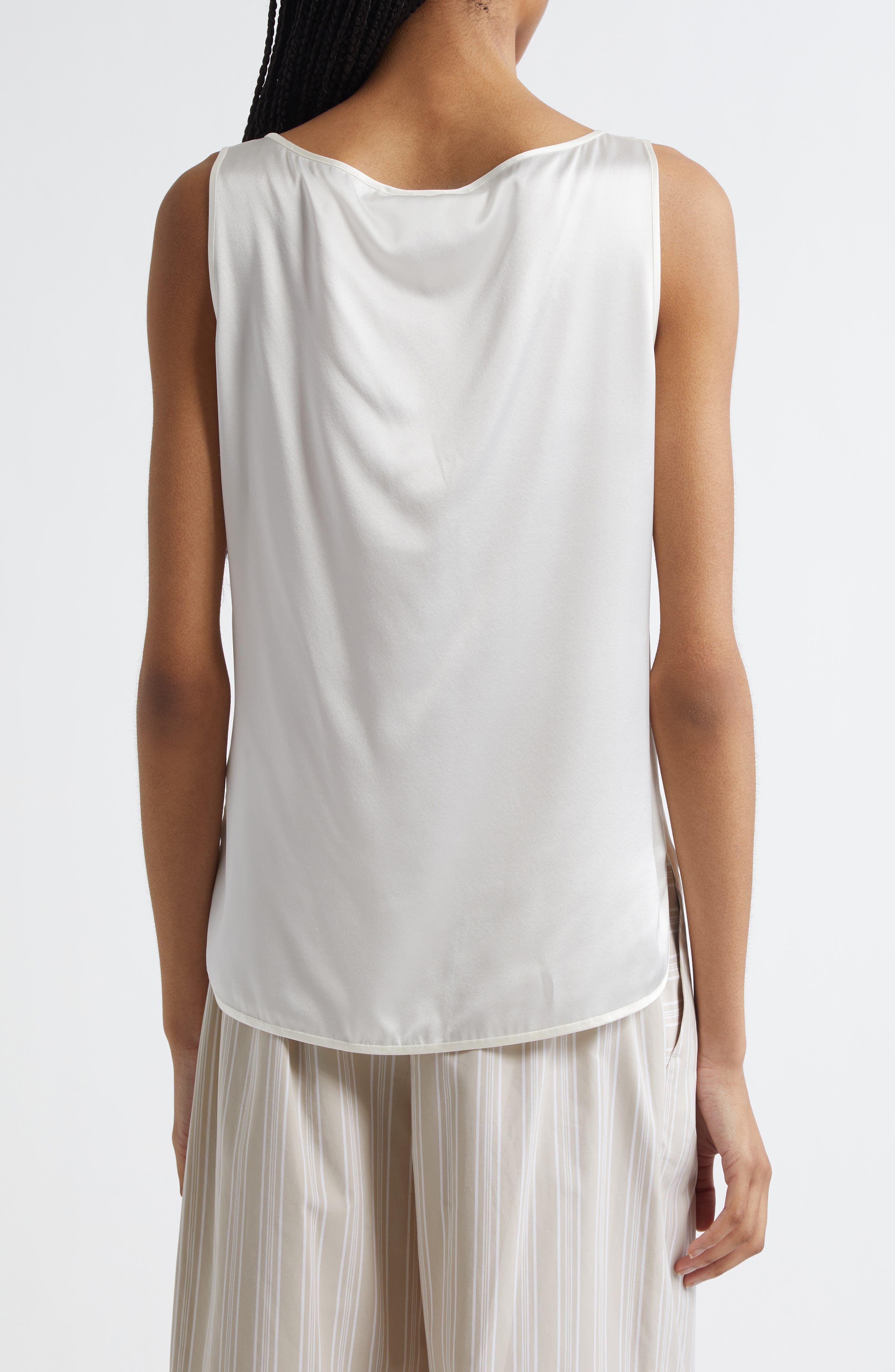 Pan Sleeveless Stretch Silk Top - image 2