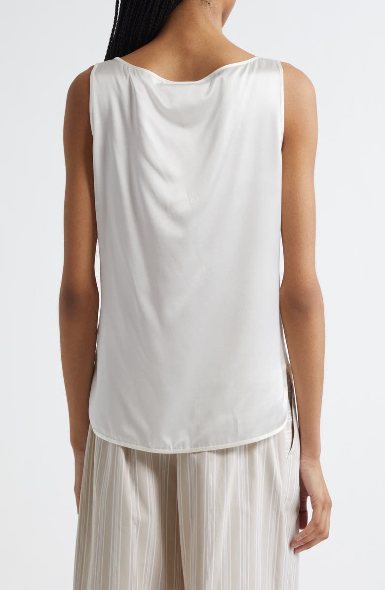 MM by Max Mara Pan Sleeveless Stretch Silk Top, Alternate, color, White