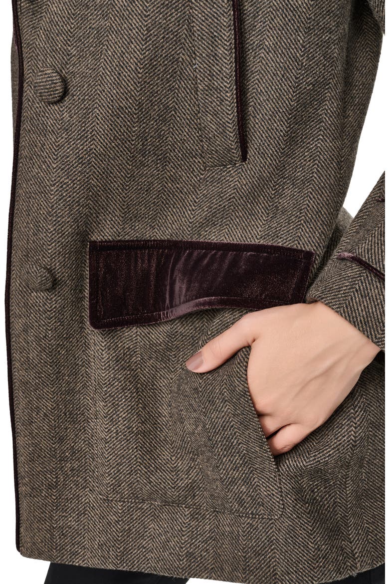 Stansbury Wool Blend Herringbone Blazer Coat, Alternate, color, TRUFFLE