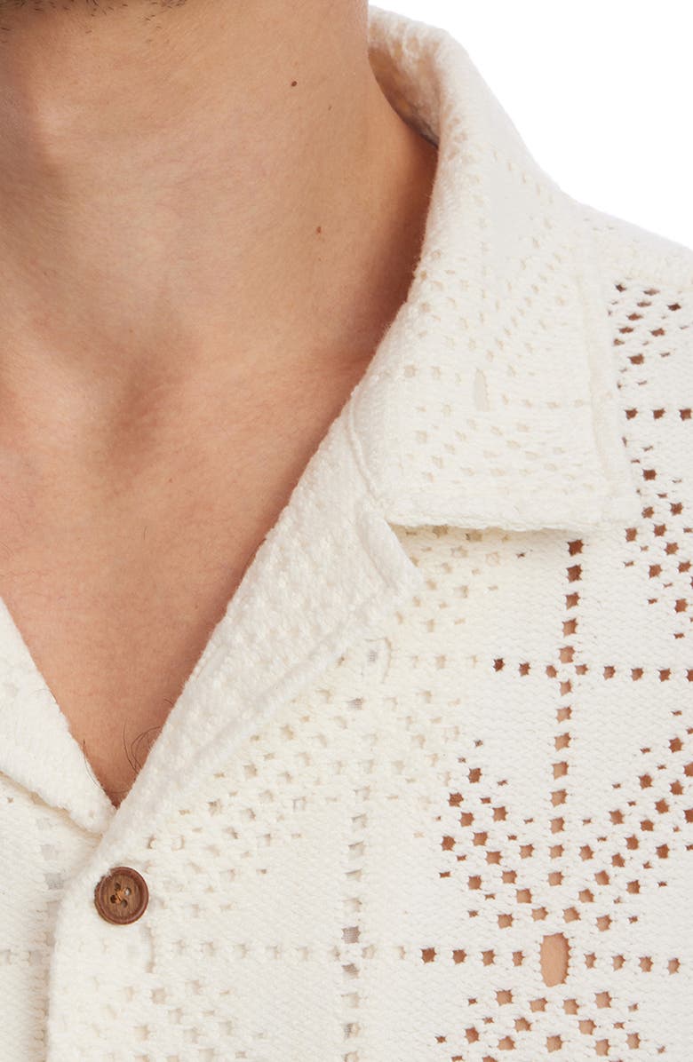 PX Openwork Camp Shirt, Alternate, color, Cream