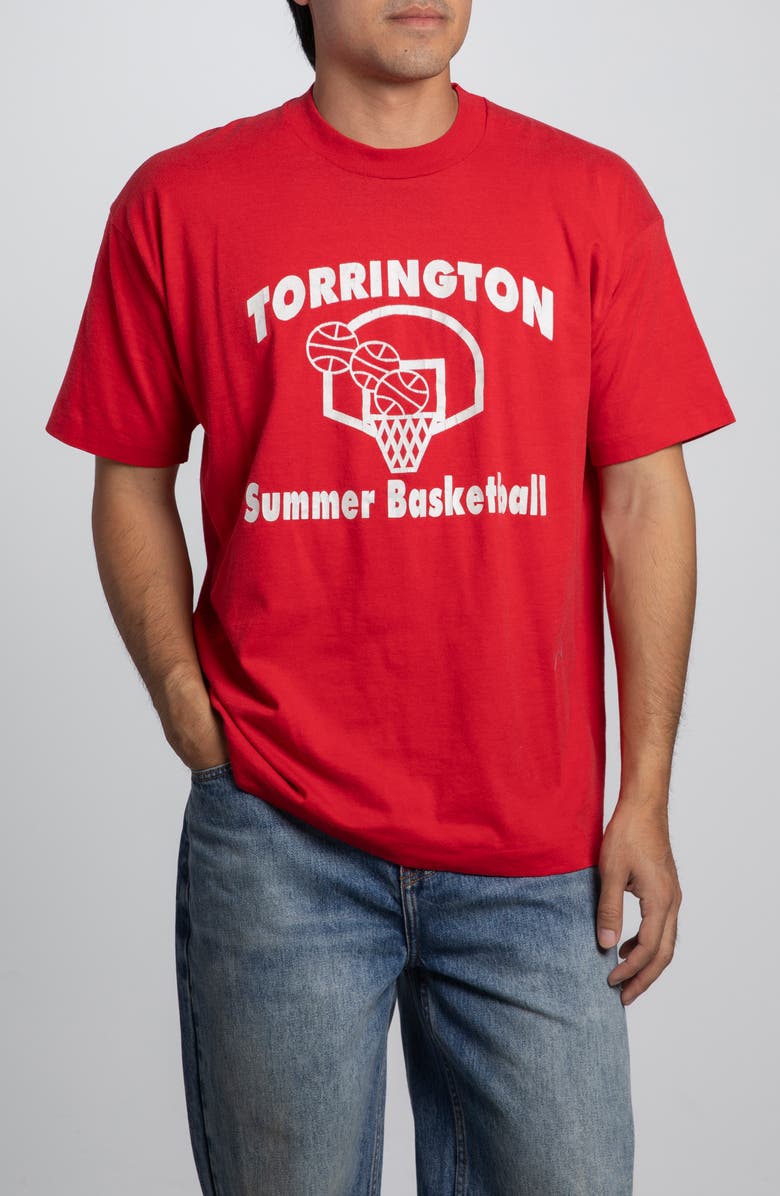Elwood Vintage Torrington Summer Basketball Tee, Main, color, Red
