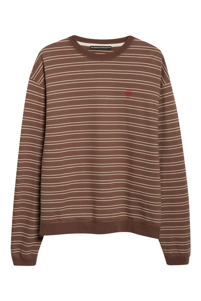 Benny Stripe Long Sleeve Organic Cotton T-Shirt, Alternate, color, BROWN STRIPE
