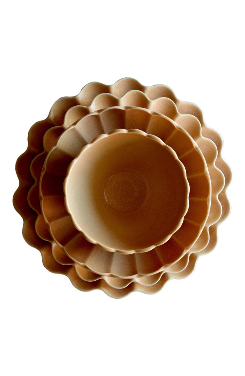 LEMIEUX ET CIE Dhalia Stoneware 4-Piece Bowl Set, Alternate, color, Camel