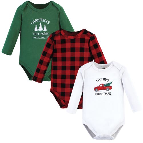 Hudson Baby Essential Long-sleeve Cotton Bodysuit Triple Set